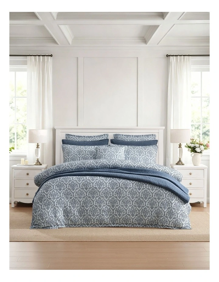 Theodora Quilt Cover Set in Petrol image 3