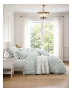 Theodora Quilt Cover Set in Sage
