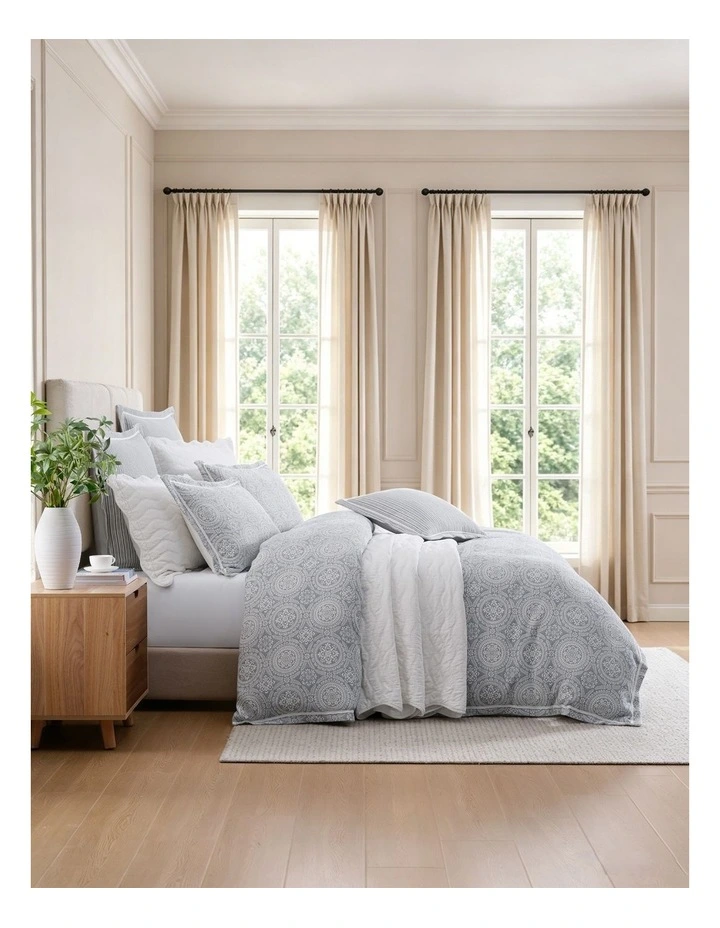Eternity Quilt Cover Set in Petrol image 1