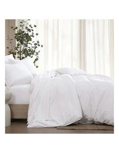 Bamboo Linen Quilt Cover Set in in White