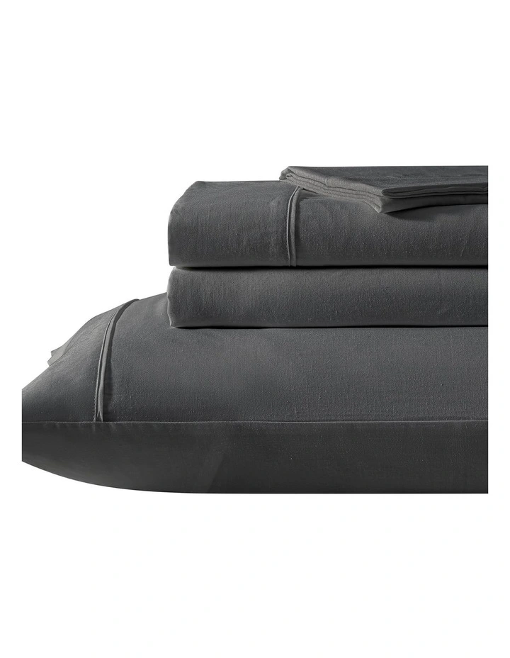 Bamboo Linen Sheet Set in Charcoal image 2
