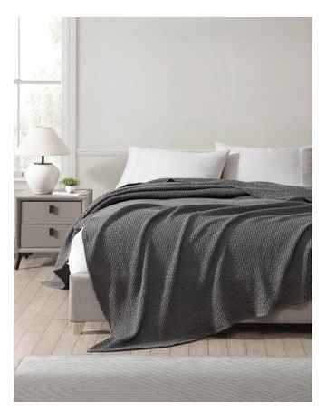 Urban Waffle Blanket in Charcoal