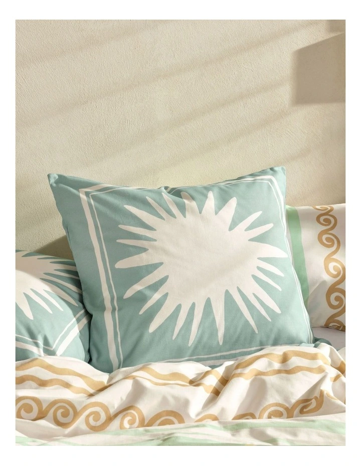 Visage Quilt Cover Set In Seafoam image 6