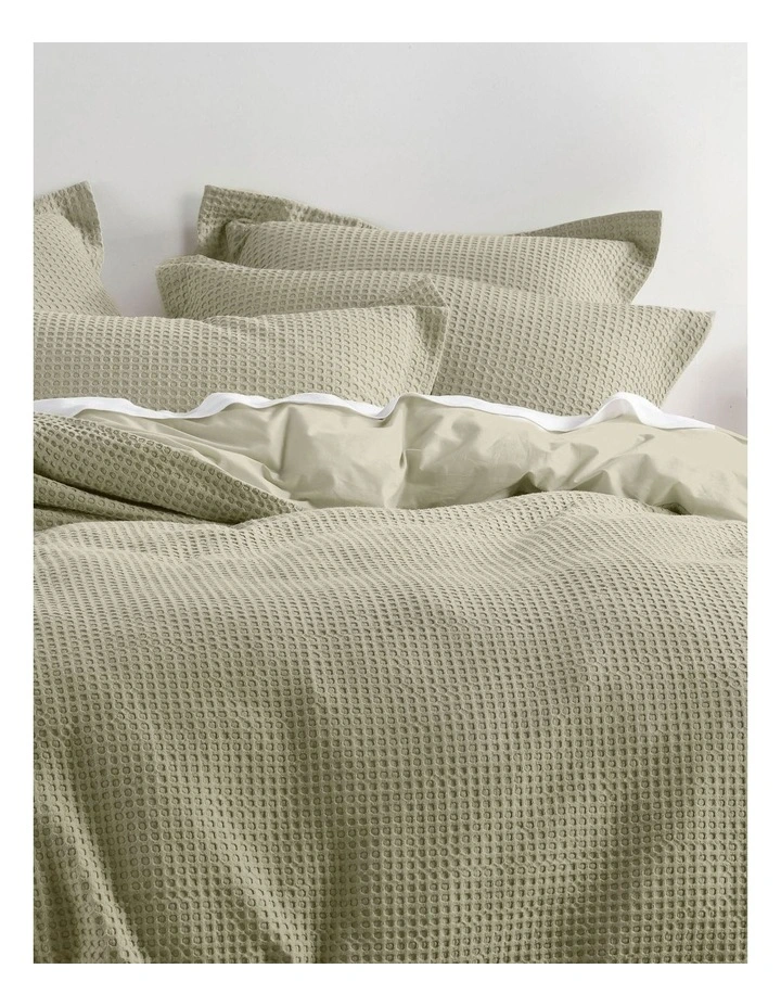 Deluxe Waffle Quilt Cover Set in Eucalyptus image 2
