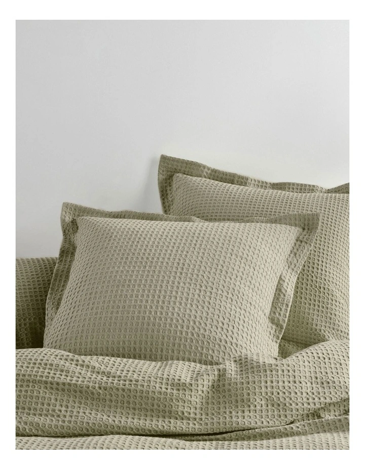 Deluxe Waffle Quilt Cover Set in Eucalyptus image 4