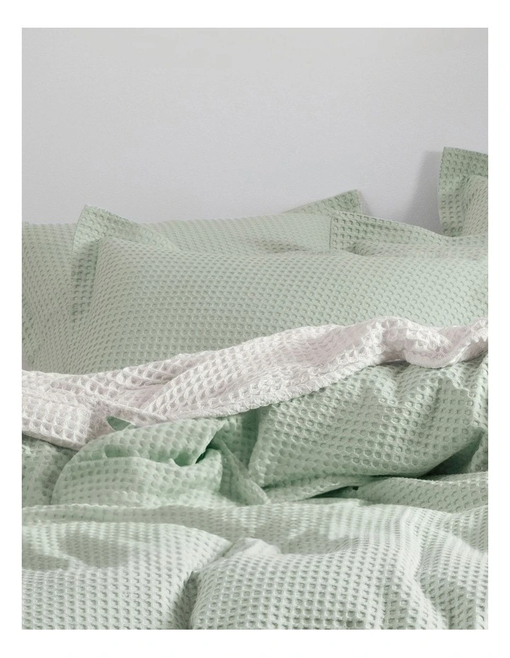Deluxe Waffle Quilt Cover Set in Mist image 2
