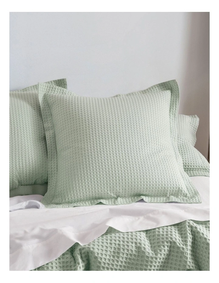 Deluxe Waffle Quilt Cover Set in Mist image 4