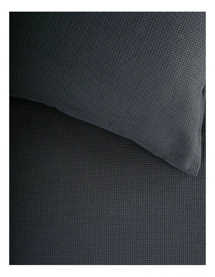 Micro Waffle Quilt Cover Set in Charcoal image 2