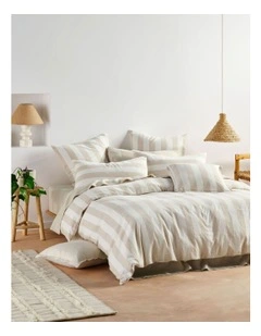 Vintage Stripe Quilt Cover Set in Natural
