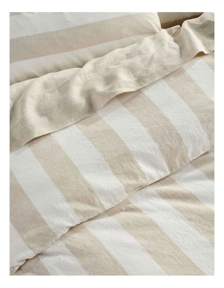 Vintage Stripe Quilt Cover Set in Natural image 2