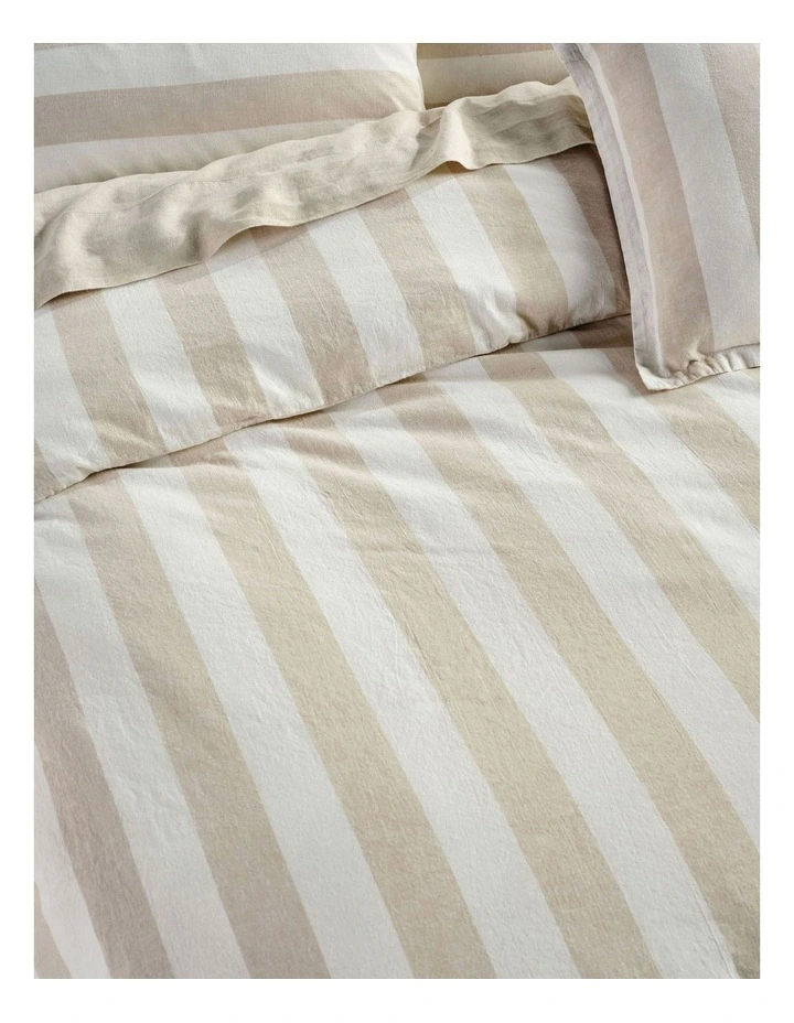 Vintage Stripe Quilt Cover Set in Natural image 3
