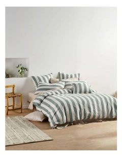 Vintage Stripe Quilt Cover Set in Denim