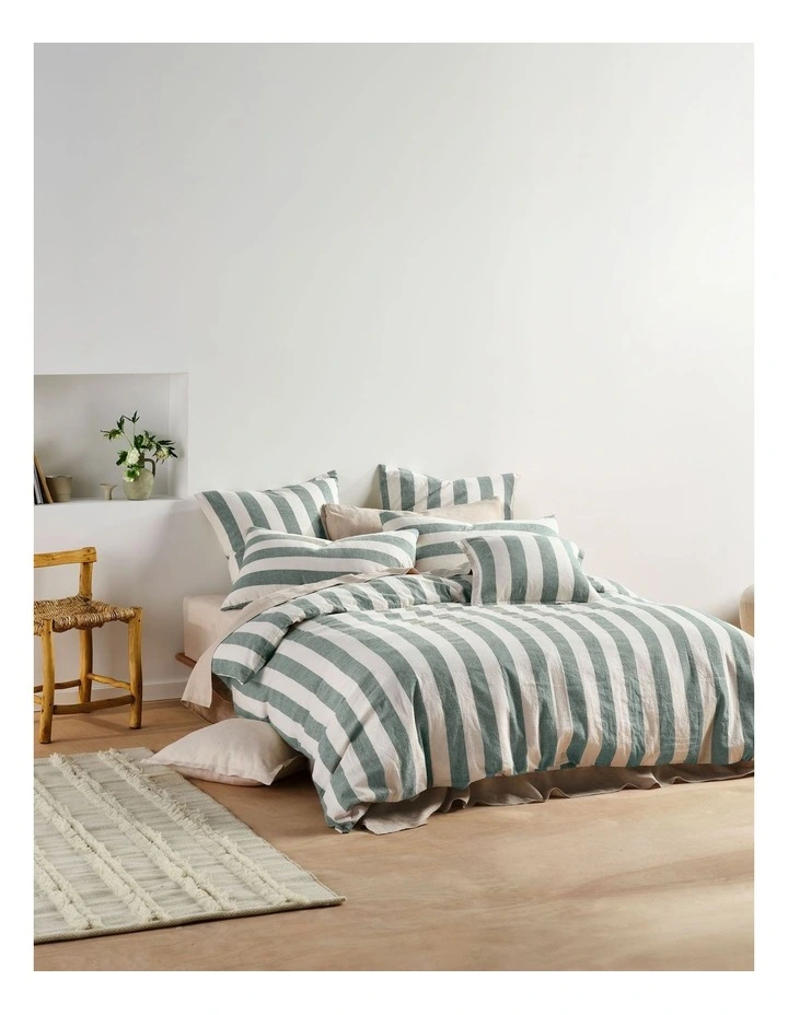 Vintage Stripe Quilt Cover Set in Denim image 1