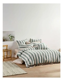 Vintage Stripe Quilt Cover Set in Denim