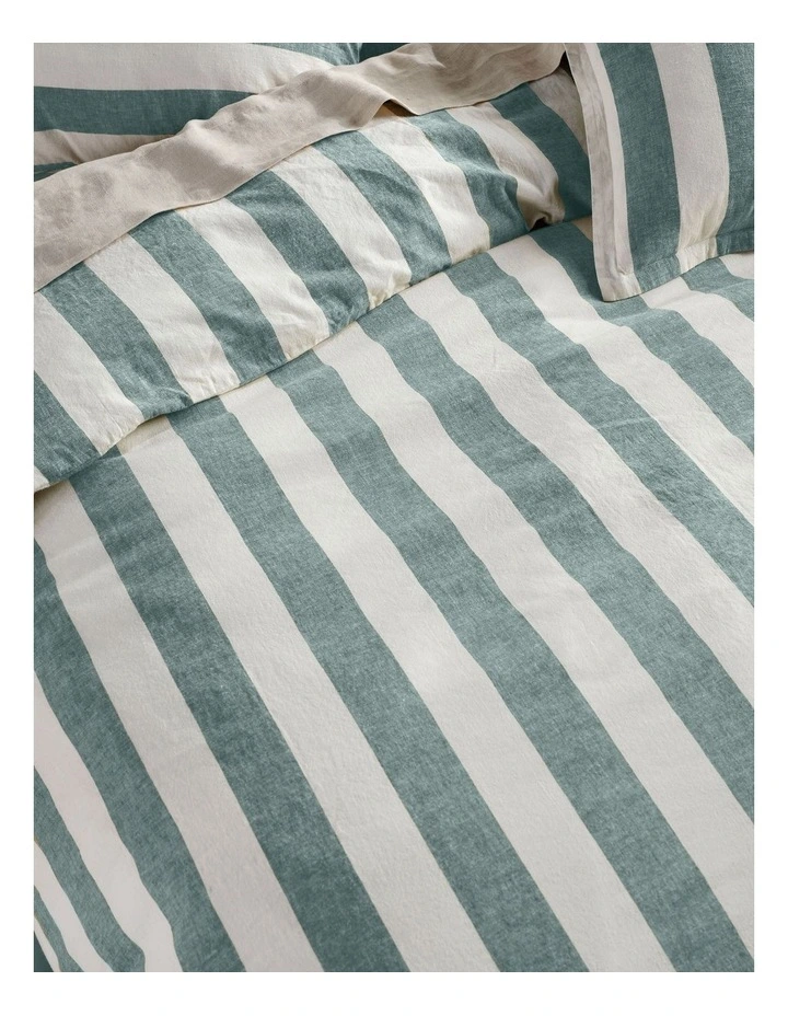 Vintage Stripe Quilt Cover Set in Denim image 2