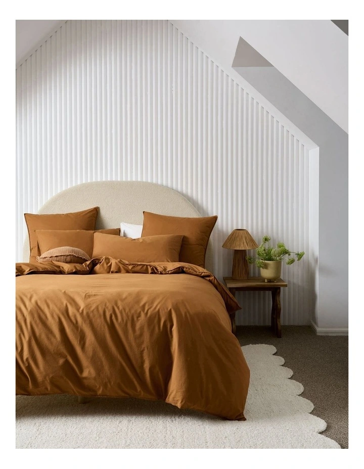 Linen House Terra Organic Cotton Quilt Cover Set In Cinnamon MYER