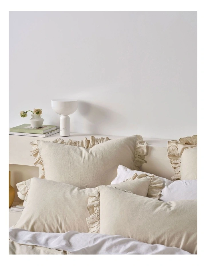 Vintage Ruffle Quilt Cover Set in Natural image 3