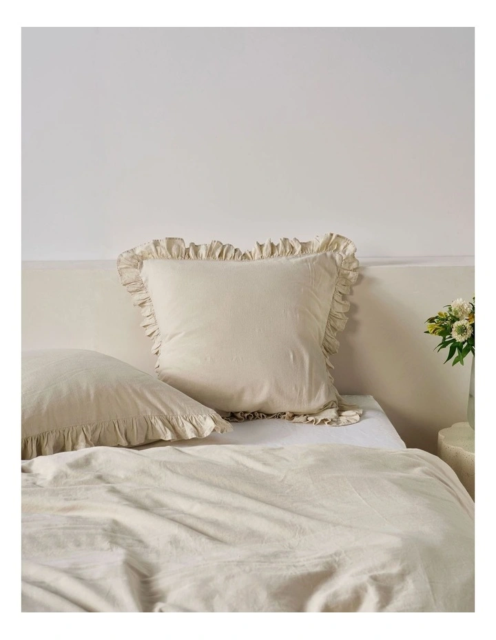 Vintage Ruffle Quilt Cover Set in Natural image 4