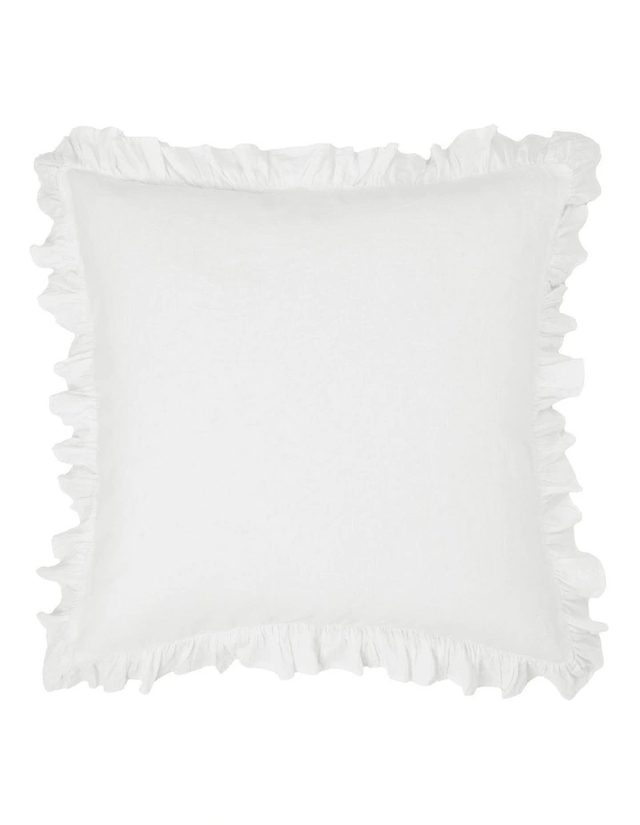 Vintage Ruffle Quilt Cover Set in White image 5