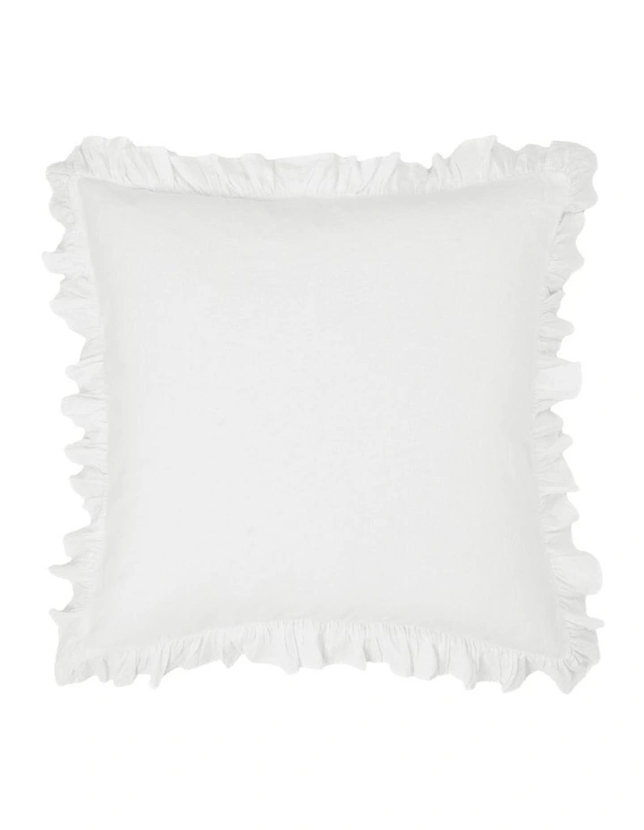Vintage Ruffle Quilt Cover Set in White image 5