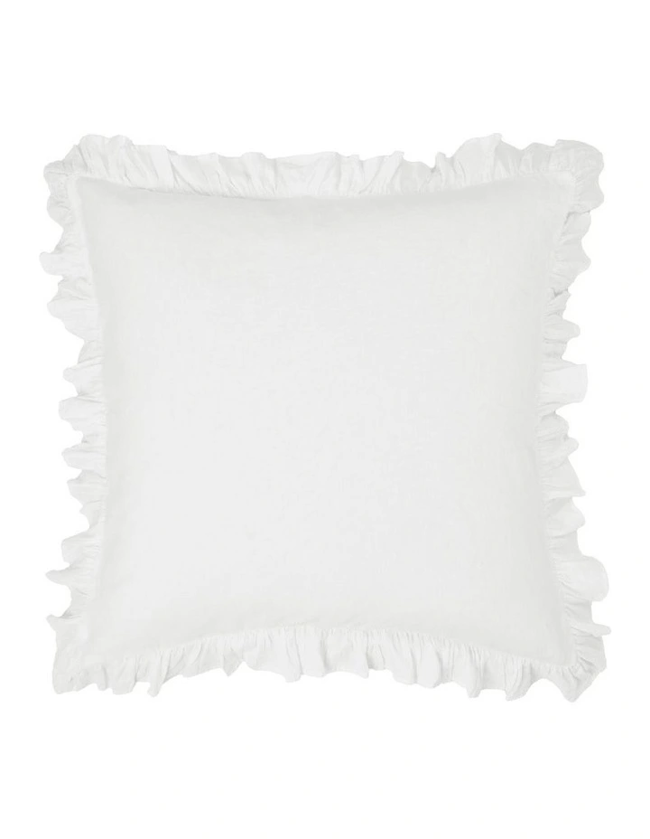 Vintage Ruffle Quilt Cover Set in White image 5