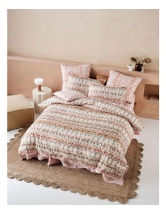 Cassis Quilt Cover Set in Coral