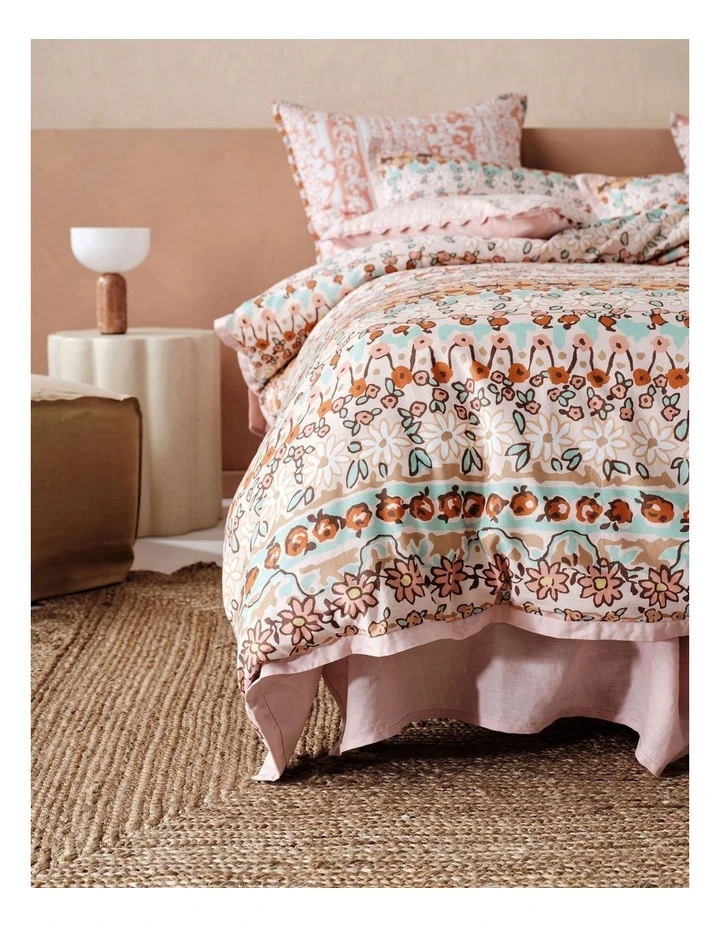 Cassis Quilt Cover Set in Coral image 3