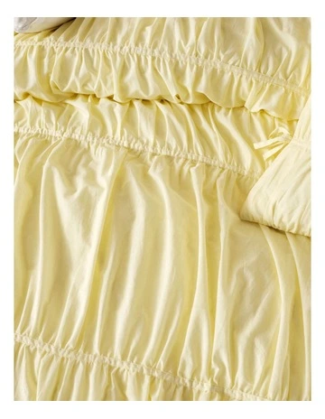 Layla Quilt Cover Set in Lemon