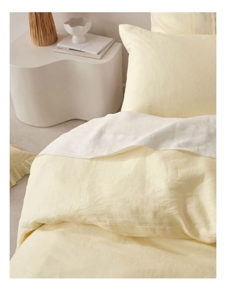Nimes Quilt Cover Set in Lemon image 2