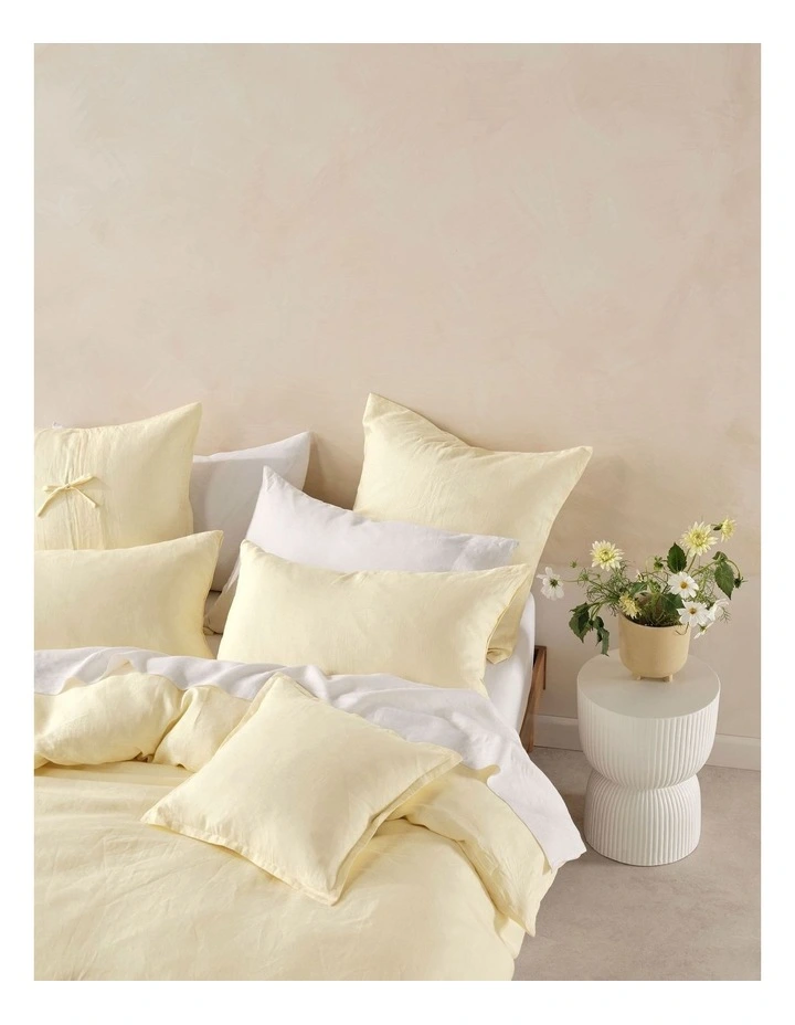 Nimes Quilt Cover Set in Lemon image 3