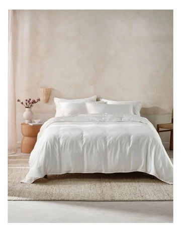 Surf Wash 400TC Cotton Sateen Quilt Cover Set In White