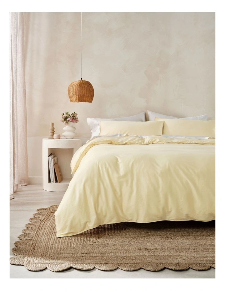 Surf Wash Quilt Cover Set In Butter image 3