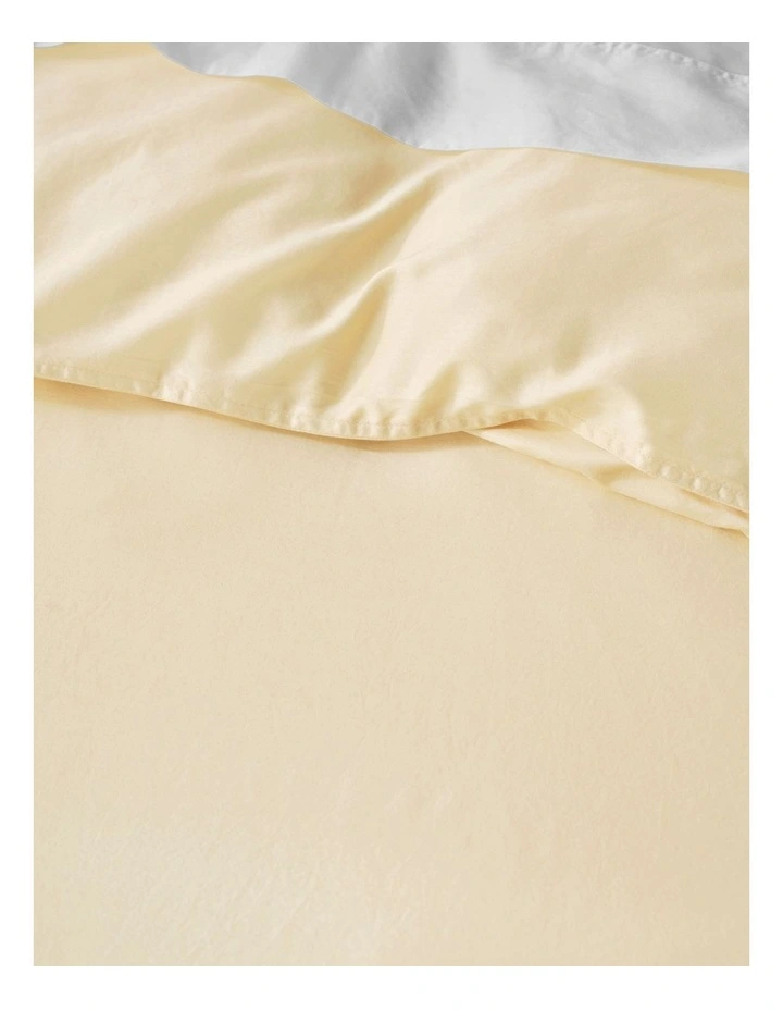 Surf Wash 400TC Cotton Sateen Quilt Cover Set In Butter image 4