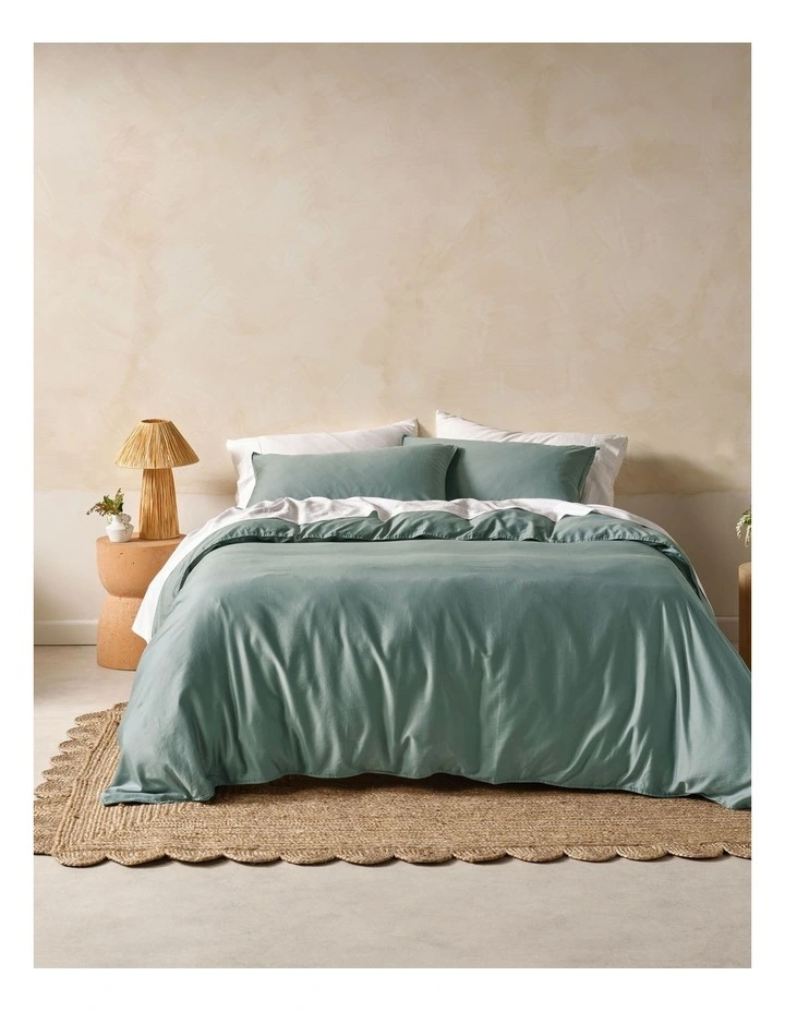Surf Wash Quilt Cover Set In Seafoam image 1