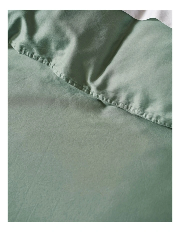 Surf Wash 400TC Cotton Sateen Quilt Cover Set In Seafoam image 4
