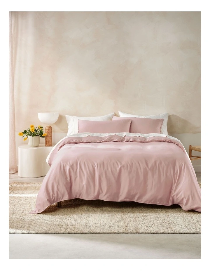 Surf Wash Quilt Cover Set In Dusty Rose image 1
