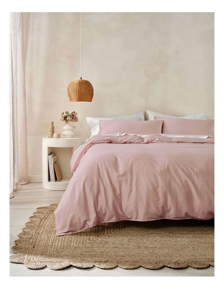 Surf Wash Quilt Cover Set In Dusty Rose image 3