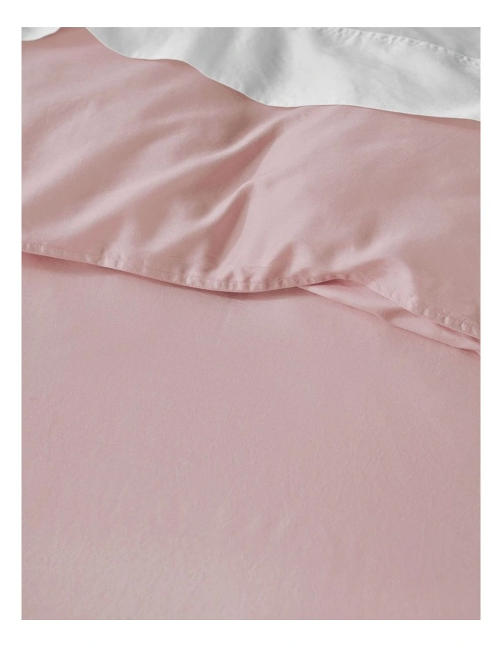 Surf Wash 400TC Cotton Sateen Quilt Cover Set In Dusty Rose image 4