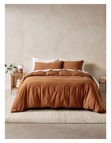 Surf Wash Quilt Cover Set In Rust