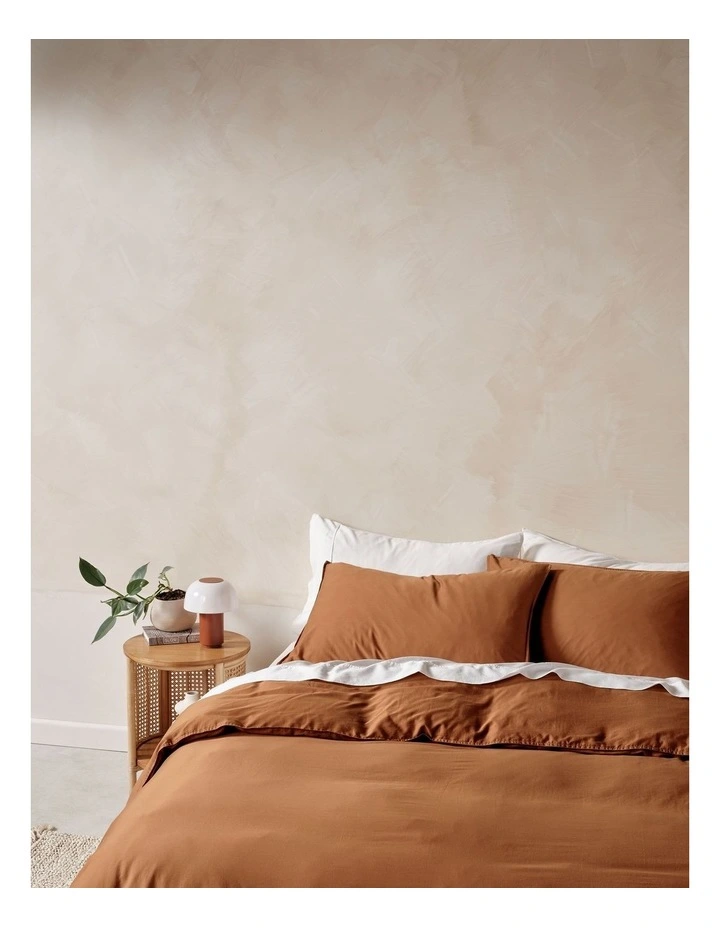 Surf Wash Quilt Cover Set In Rust image 2