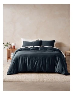 Surf Wash 400TC Cotton Sateen Quilt Cover Set In Midnight