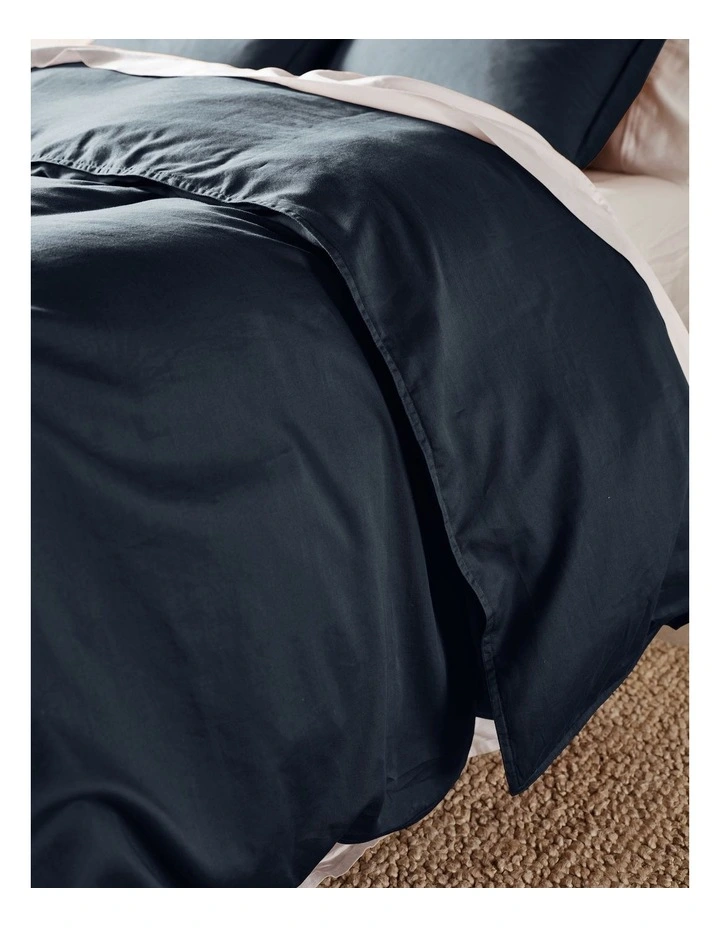 Surf Wash 400TC Cotton Sateen Quilt Cover Set In Midnight image 4