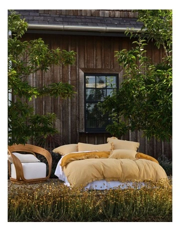 Lucy Quilt Cover Set in Saffron