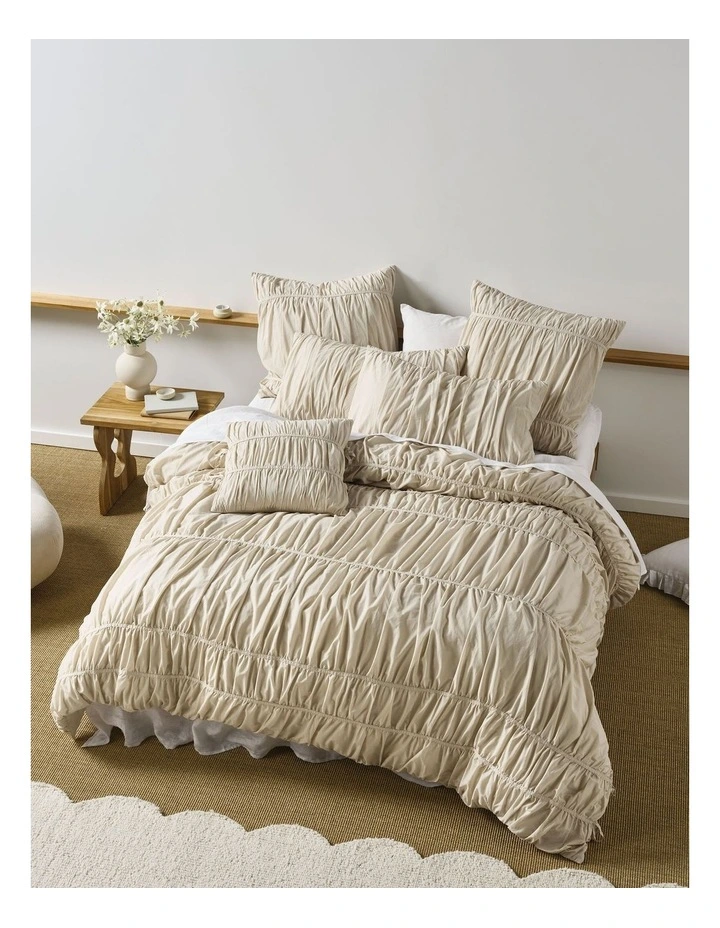Layla Quilt Cover Set in Natural image 1