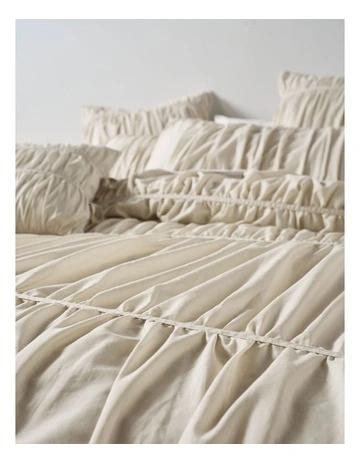 Layla Quilt Cover Set in Natural