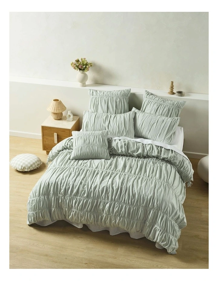 Layla Quilt Cover Set in Seafoam image 1