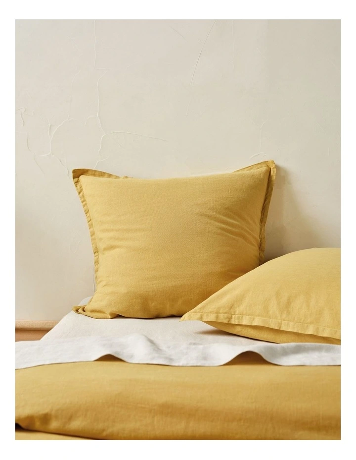 Connie Cotton Linen Quilt Cover Set In Saffron image 5