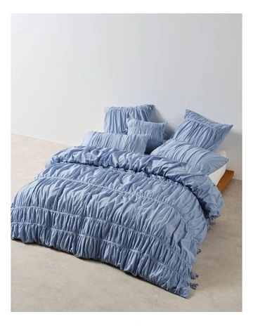 Layla Quilt Cover Set in Bluebell