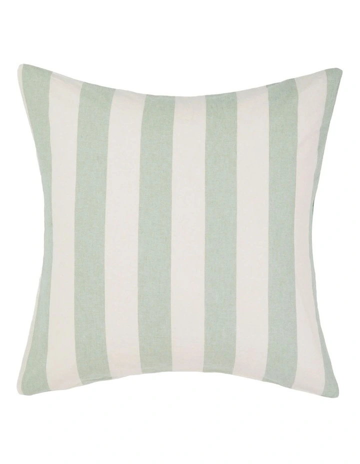 Vintage Stripe Washed Cotton Linen Quilt Cover Set in Jade image 5