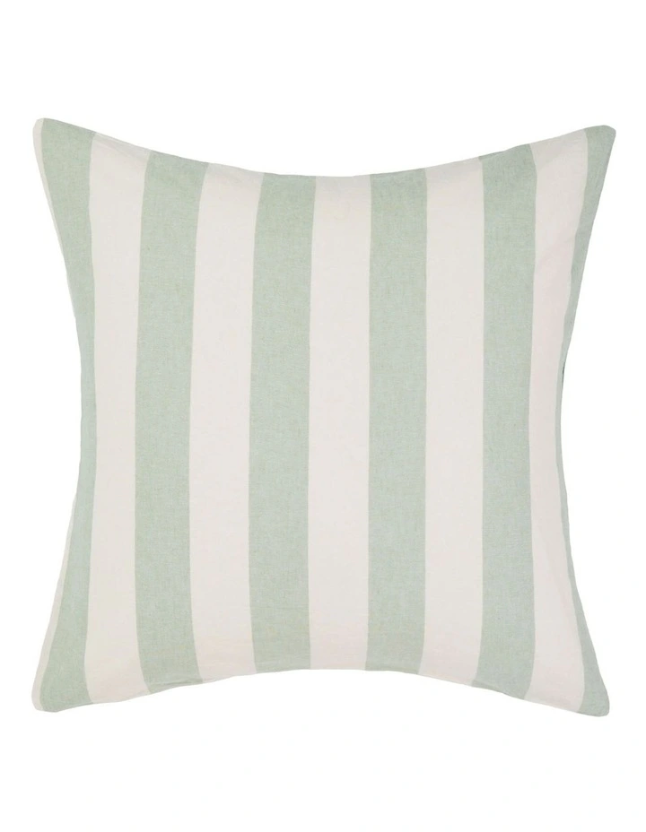 Vintage Stripe Washed Cotton Linen Quilt Cover Set in Jade image 5